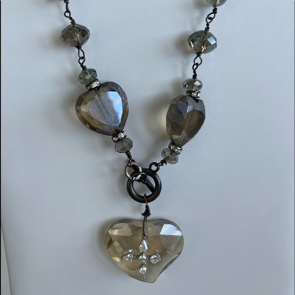 Smokey crystal statement necklace - Picture 3 of 4